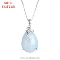 Factory Wholesale Necklace Female 925 Silver Inlaid Water Drop Jade Pendant Exquisite Jade Pendant Live Source