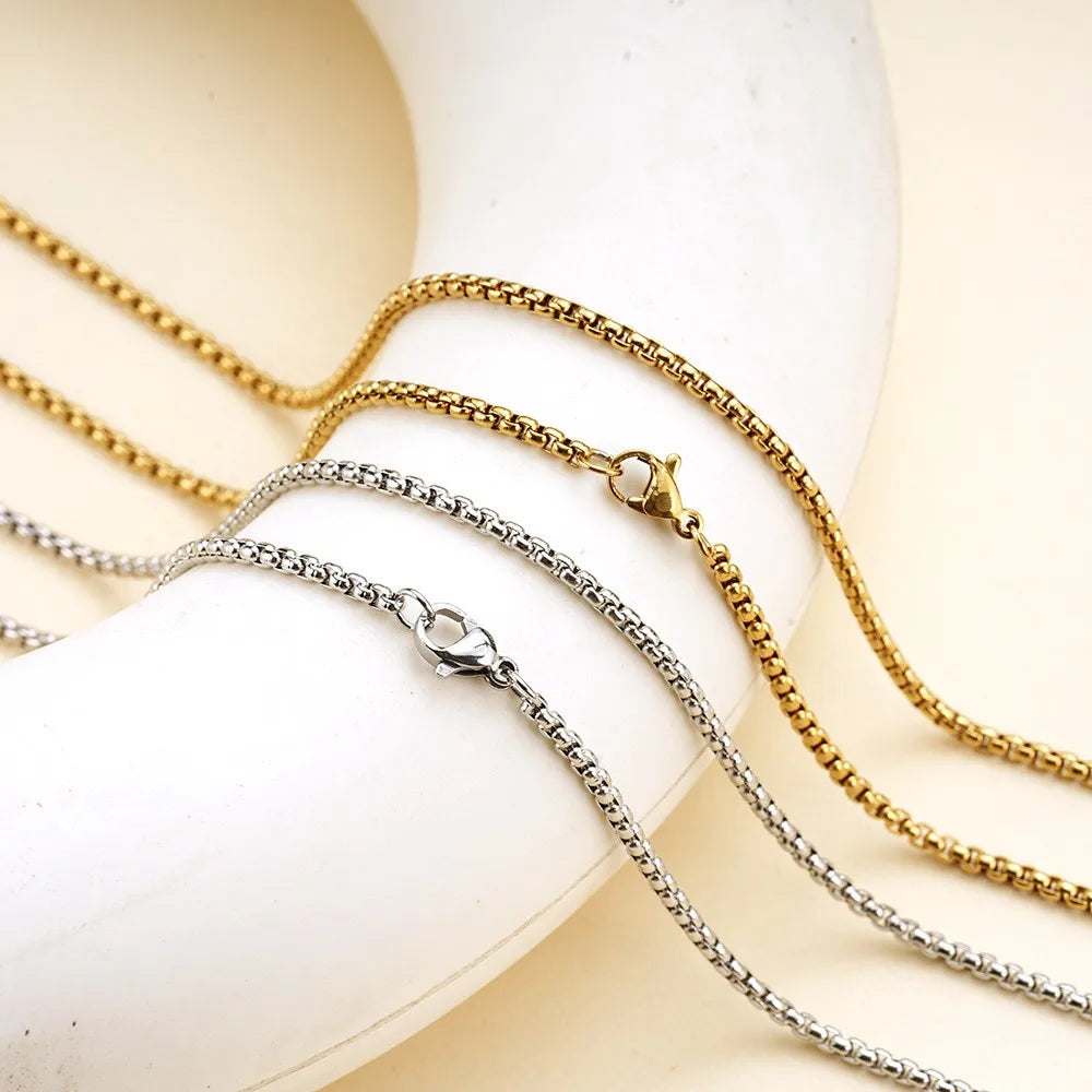 Non-Fading Rust-Proof High-Quality Stainless Steel Chain Hip-Hop Fashion Personality Pearl Chain Jewelry Accessory Necklace