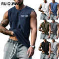 RUIQUWIN Summer New Plus Size Sports Fitness Vest Men's Quick Drying Breathable Sleeveless T-Shirt Custom Vest