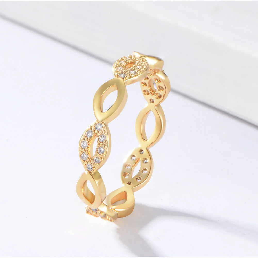 2022 New Classic Luxury 925 Silver 14K Gold Zircon Bling Rings Jewelry Women Fine Female Wedding Bridal