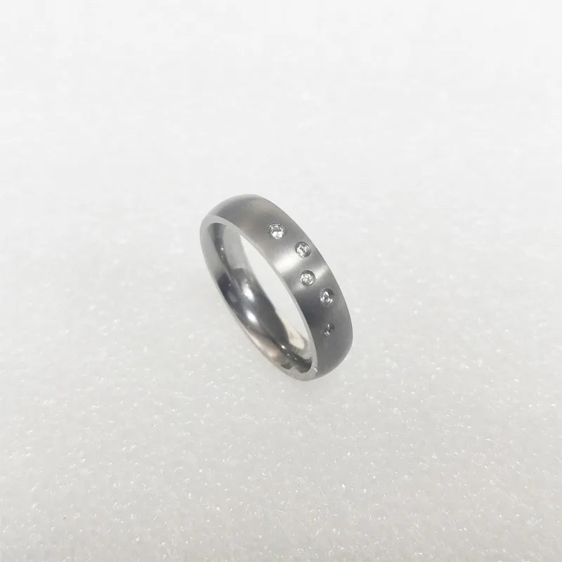 Customized TA2 Titanium Handmade Unisex Women Men 5mm Round Engagement Rings Band