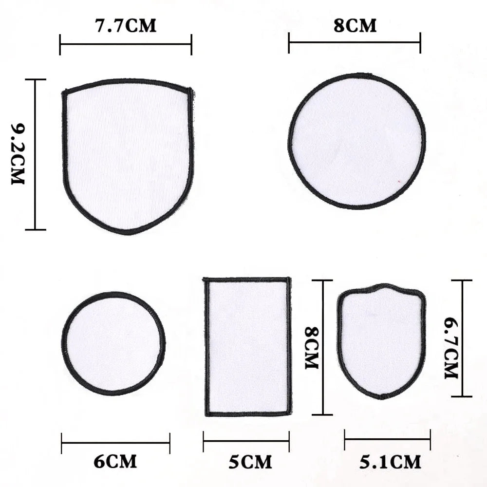Multi Shape Picture Frame Custom Sublimation Blank Patches for T Shirt Fabric Decoration
