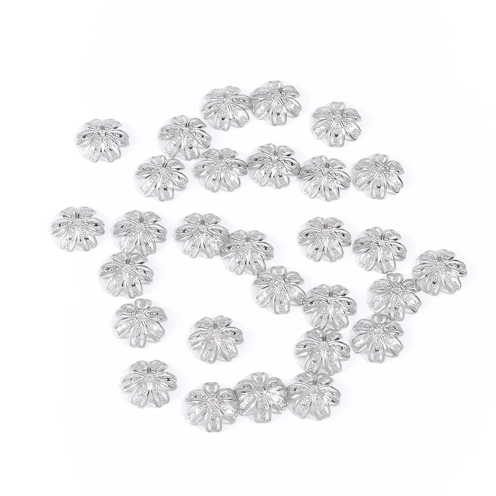 Silver Bulk Flowers Beads 14mm Spacer Charm Bead for Jewelry Making Findings Supplies