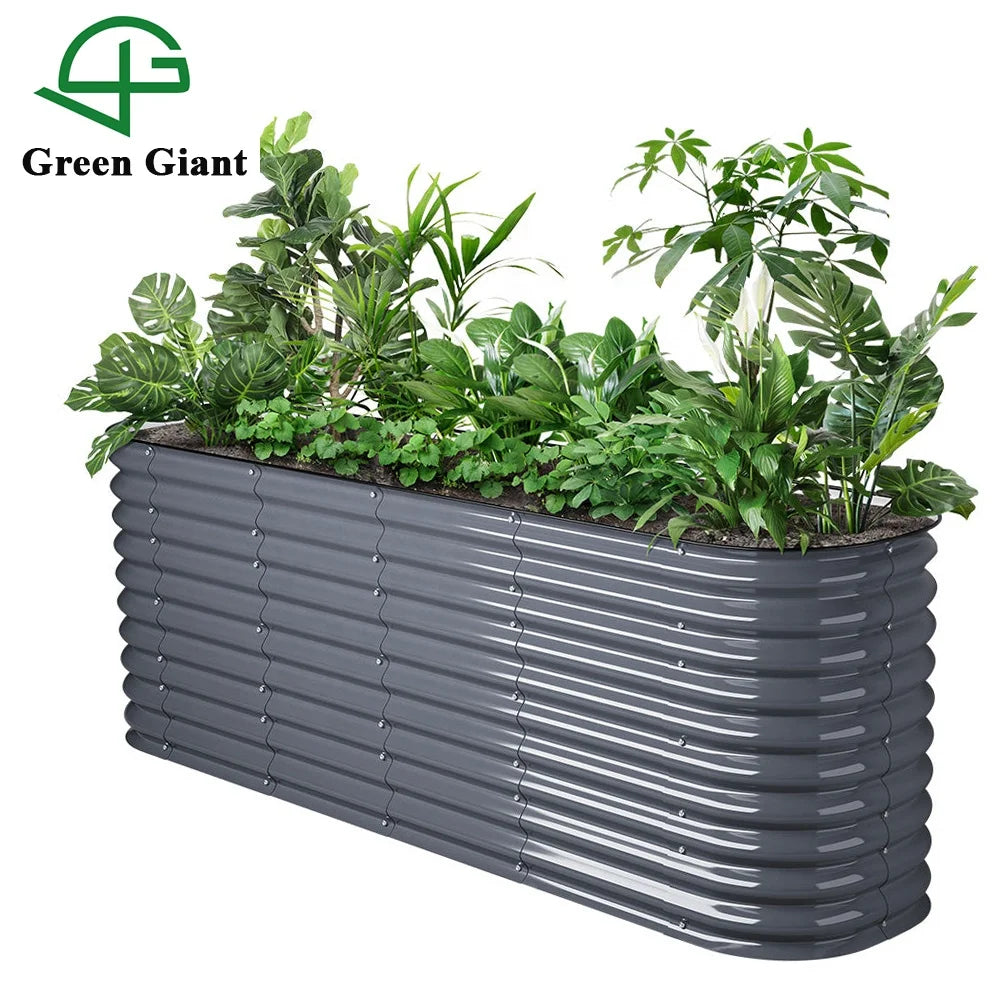 Huizhou Green Giant 32'' Tall 8'x2' Metal Modular Raised Garden Bed Kit (9 in 1) Vegetable Planter Boxes
