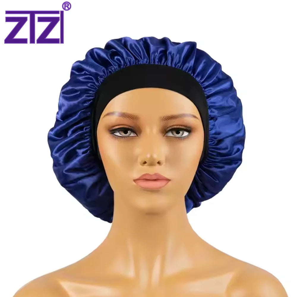 ZTZI Designer Bonnets Wide Band Satin Sleep Cap and Hair Wraps Wholesale for Mommy and Me Sleek and Stylish