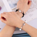 Fine 2pcs Magnetic Couple Bracelets for Women Men Black Braided Rope Crown Queen King Attraction Matching Bracelet Lover Gifts