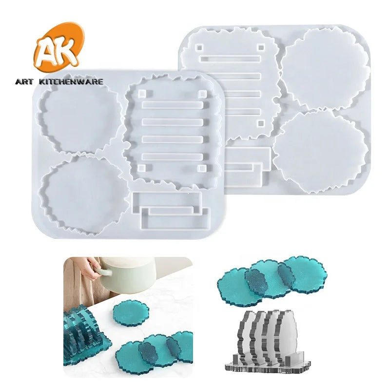 AK Coaster Mold DIY Epoxy Resin Silicone Mold Storage Kitchen Anti-Scald Heat Insulation Pad Home Desktop Decoration