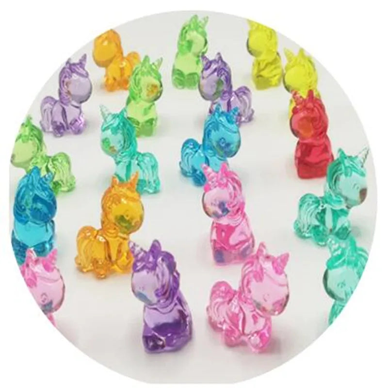 Clear Acrylic Unicorn 500g/lot Kawaii Horse 3D DIY Craft Ornament for Children Fairy Garden Gifts
