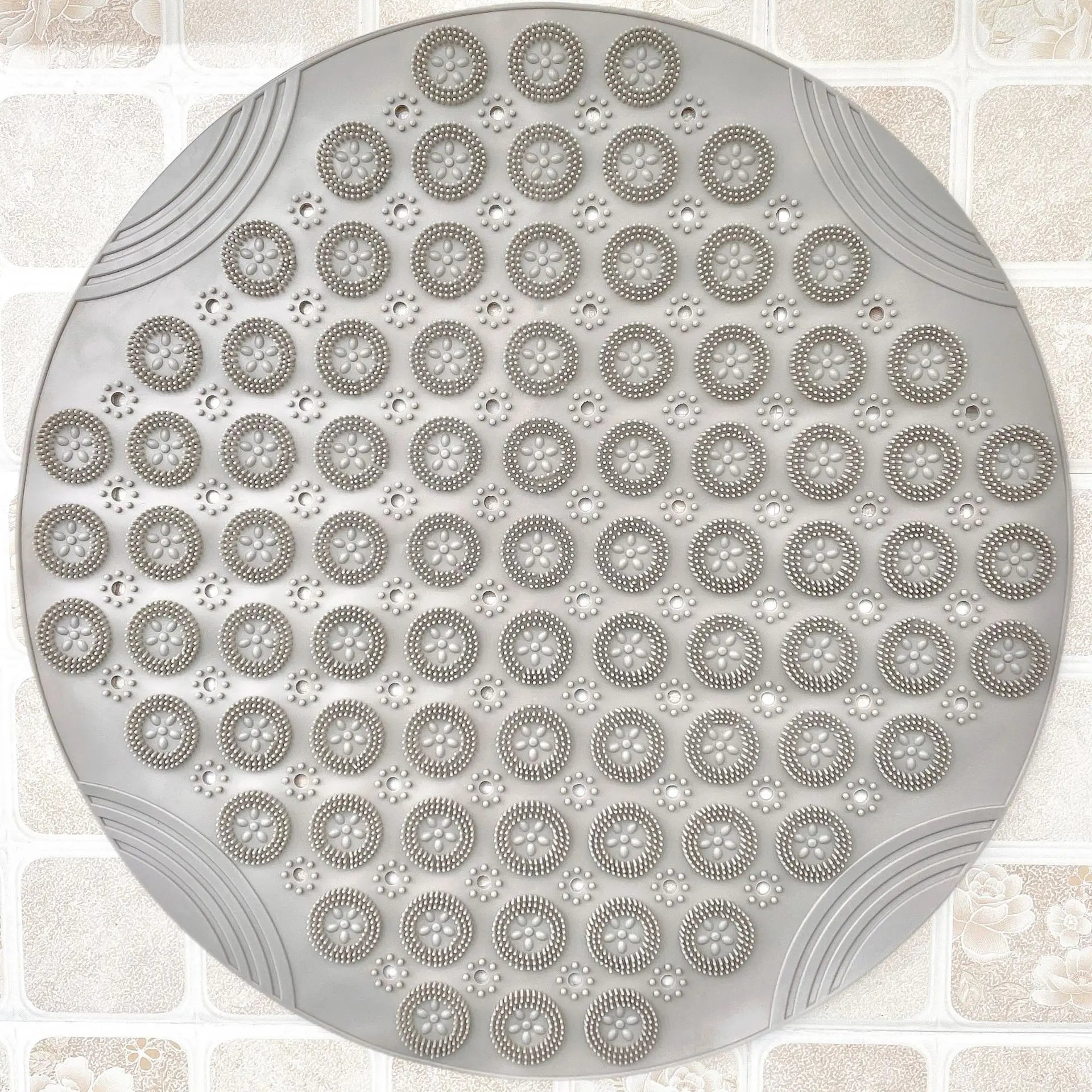 Outdoor Camping Toilet Bathroom Shower Crystal Thorns Round Shower Massage Foot Mat Anti-fall Floor Mat Bath TPR Non-slip Mat