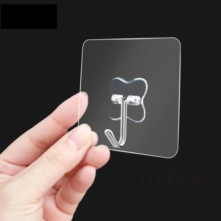 HelloWorld Hook Strong Transparent Suction Wall Sucker Hanger Waterproof Adhesive Heavy Load Rack Stainless Steel Hook