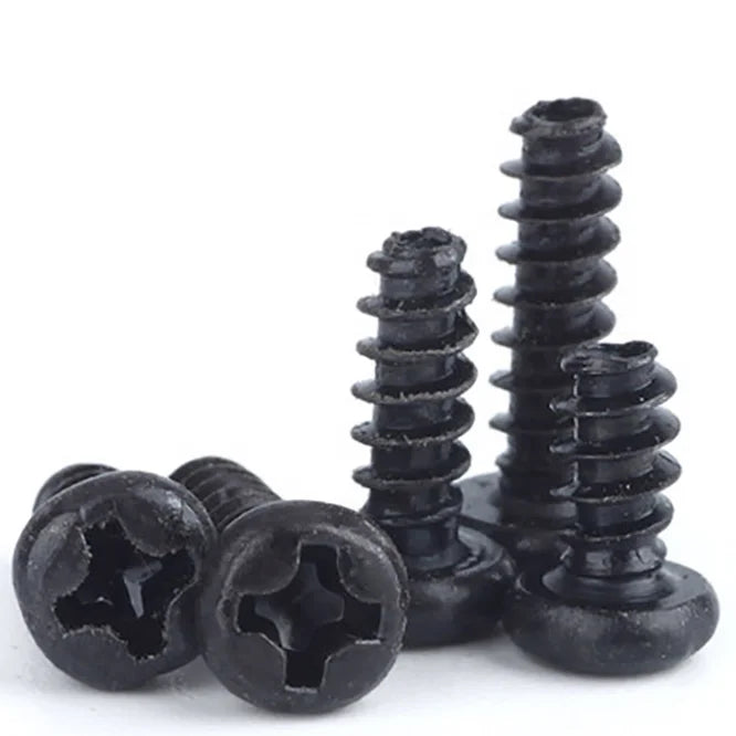 Class 12.9 Black Oxide Coating Pan Head Screws With Cross Recess Cross Recessed Round Head Tapping Screws - Type F