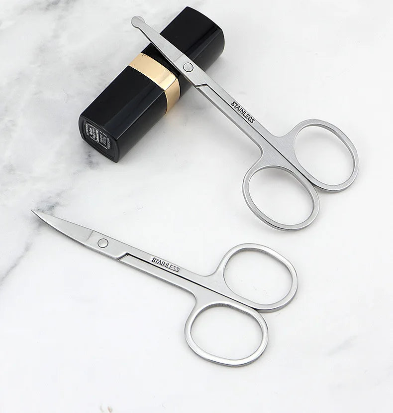 Professional Stainless Steel Nose Hair Scissors for Men and Women Safety Rounded Tip for Eyebrow Nose Beard Ear Trimming