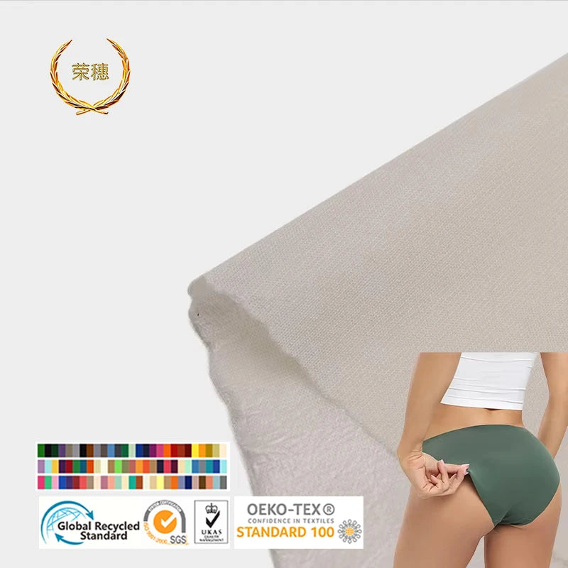 Wholesale Ultra Fine 20D Knitted Menstrual Panties Girls Breathable Stretchy 100% Polyester Stretched Eco Friendly Fabric Custom