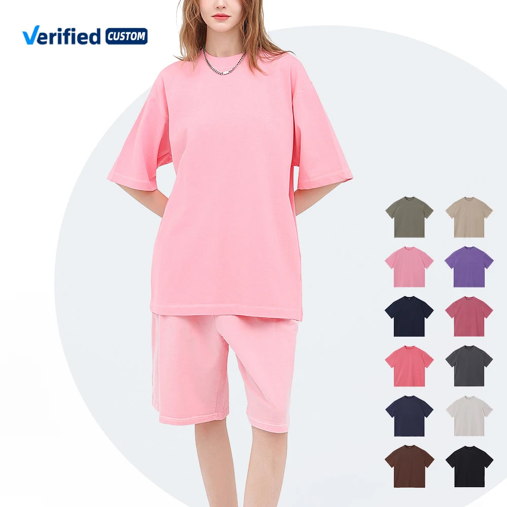 Custom Men's 100% Cotton Boxy Tshirt Oversized Drop Shoulder Mock Neck Vintage Wash Blank Design for Streetwear Plus Size Jersey