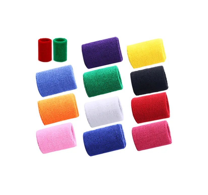 Private Label Exercise Tennis Embroidery Logo Terry Cloth Wrist Support Sweat Band