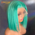 Wholesale Short Bob Human Hair Wigs 8-14inch Mink Brazilian Lace Colored WigGlueless Lace Front Closure Bob Wig for Black Women
