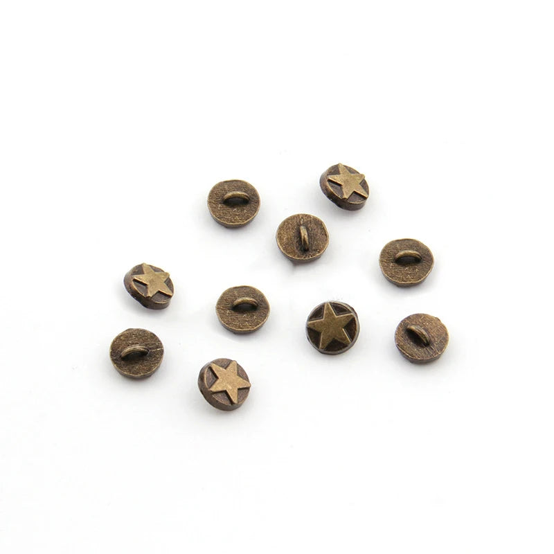 5mm Mini Star Embossed Sewing Button Metal Wholesale Sew on Diy Doll Clothing Accessory Decorative Embellishment Toy Coat Button