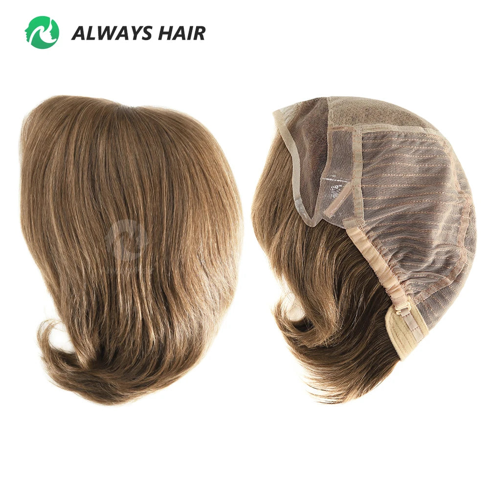 Highlight Real European Virgin Remy Hair Transparent Lace Short Length Lady's Wig Glueness Wigs