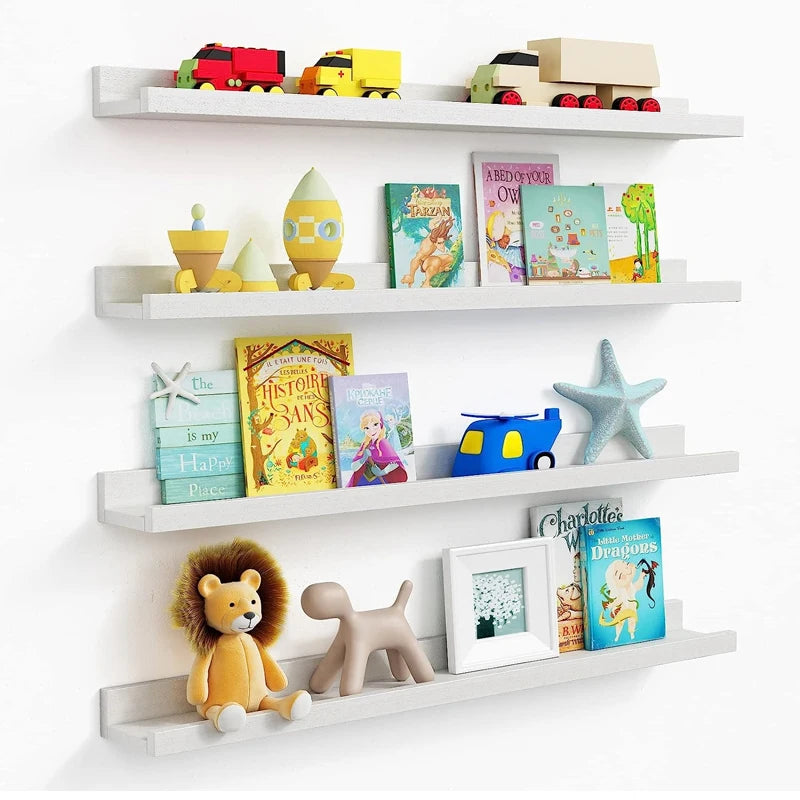 Nursery Wood Book Shelves for Toys StoragePicture Shelf for Living Room Bedroom Decor Book Floating Shelves Kids Bookshelf Wall