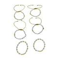 BB1061 Dainty 4mm Pearl and Gold Round Beaded BraceletGold Heart Beads and Faux Pearl Beaded Macrame Adjustable Bracelets