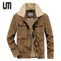 Liu Ming Hot Selling Winter Men Fashion Thick Warm Corduroy Jacket Plus Size Fleece Fur Collar Windproof Casual Coats