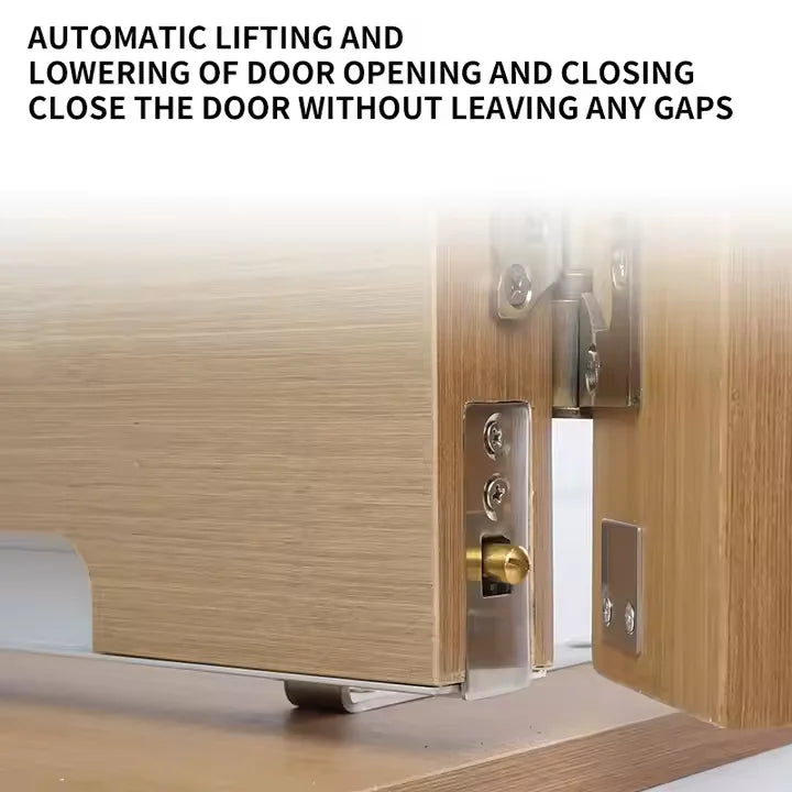 Custom Length Hotel Apartment Windproof Door Bottom Seal Strip Mortise Concealed Auto Drop Smokeproof Hidden Door Threshold