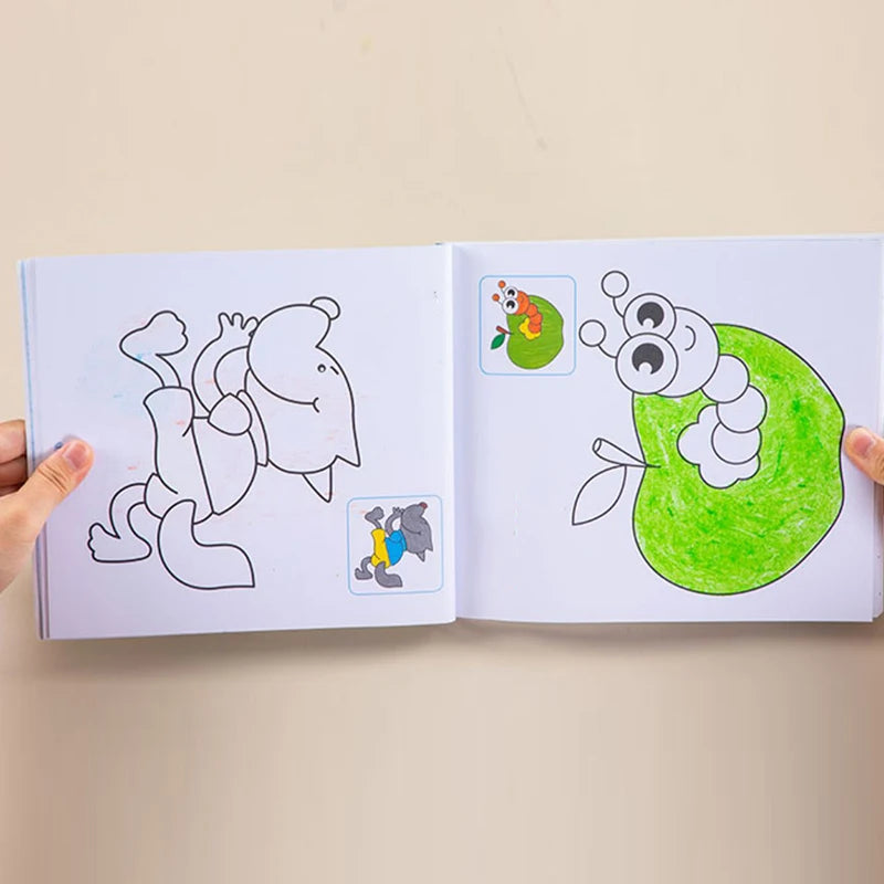 Custom Printed Cardboard Brochure for Kids Dragon Animal-Themed Exercise Stickers Coloring Book Custom Logo 4-Color CMYK Process