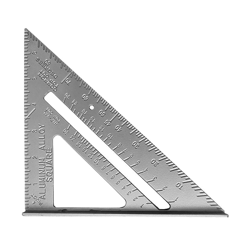 7 Inch Speed SquareMetric Rafter Square Aluminum ConstructionWoodworking Toolmulti-function Protractor(Imperial)