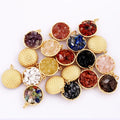 New Style Multi Color Stone Charm Pendant18K Real Gold Plated Jewelry Necklace Bracelet Accessories Supplies M15