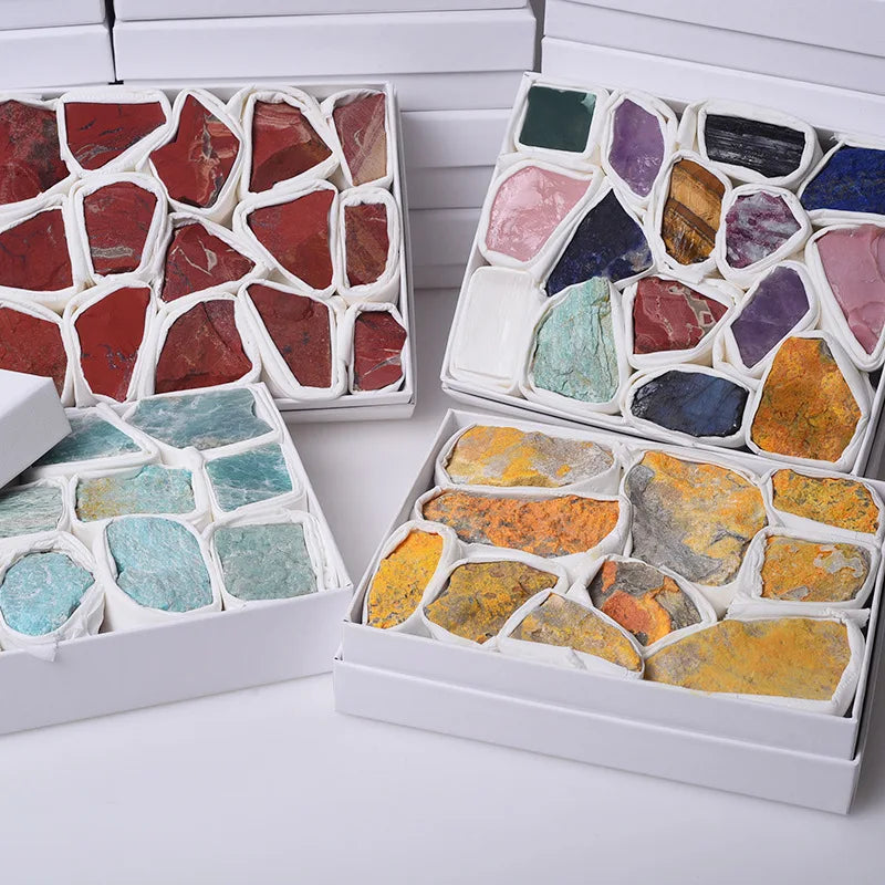 Custom Natural Healing Crystal Stone Mixed Mineral Specimen Set Box