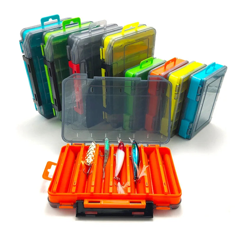 Large Double-Sided Multi-Color PVC Tackle Box Waterproof Multifunctional Storage for Lure Fishing for Lake and River