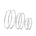 RINNTIN SE146 Simple Ear Rings Women Jewelry 925 Sterling Silver Shiny 50cm Big Hoop Earrings