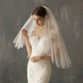 IVANHOE Hot Selling Simple White Double-layer Plain Yarn Mid Length Wedding Dress Travel Photography Bride Headwear
