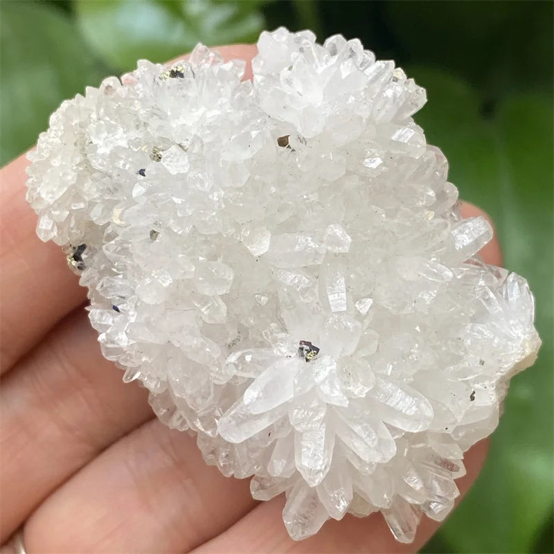wholesale copper pyrites mineral specimen natural crystal chalcopyrite white quartz flower cluster