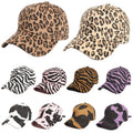 Cow-Stripe Baseball Cap Zebra Print Leopard Print Peaked Cap Cotton Linen Outdoor Sun Hat Unisex Trucker Cap