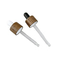 24/410 Plastic Bamboo Cap Pilfer-Proof Glass Pipette for Essential Oil Packaging 20mm 24mm Neck Size Bottles Wood Dropper Cap