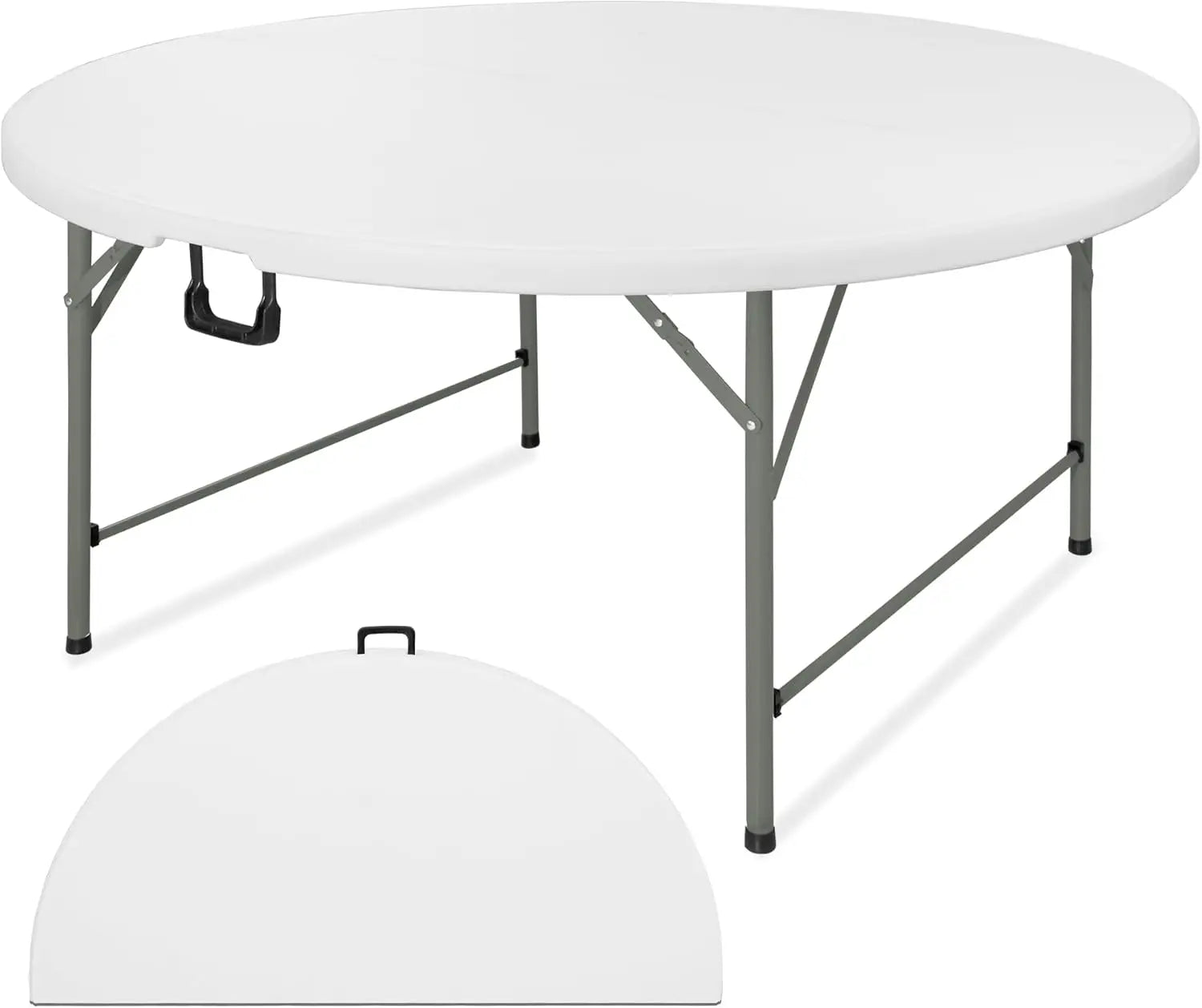 Factory Hot Selling Modern Style 5FT Folding in Half Round Table HDPE Plastic Table for Outdoor Events