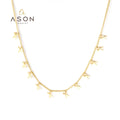 Ason Jewelry Necklace Women Fashion Simple Style 18k Gold Plated Waterproof Stainless Steel Scissor Shape Charm Pendant Necklace