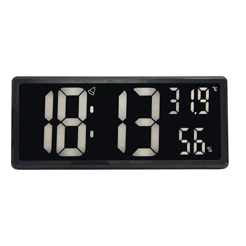 EMAF Large 14 Inch Digital & Analog-Digital Clocks Outdoor Dementia Digital Day Clock Temperature Humidity LED Table Wall Clock