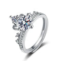 Trendy Exquisite Promise Jewelry Eternal Love Adjustable Ring White Cz Wedding Heart Rings for Women Girls