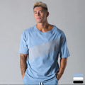 Mens Fitness Shirts HipHop Loose Fit Men Gym T-Shirt Cotton Short Sleeve Workout Tee Crew Neck T-Shirts for Men