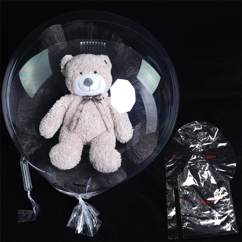 30 Inch Wide Neck Transparent Bobo Balloon Snack Gift Wrapping Clear Inflatable Helium Globo Birthday Party Wedding Decor XJ0718