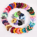 Top Selling 2022 High Flexibility 50 Various Color One Set Satin Hair Scrunchies for Woman