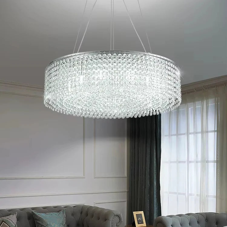 Crystal Beads Chandelier Modern Luxury European Style Simple Design for Living Room Dining Room Study Crystal Ceiling Lamp Home