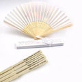 Custom Logo Bamboo Craft Folding Silk Hand Fan in Gift Box for Wedding Bridal Party Guests Favor Gifts Souvenir