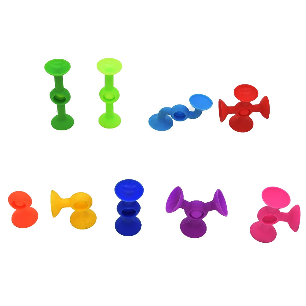 U-touch Suction Cup Construction Educational Sensory Set Stacking Preschool Toy Silicone Building Blocks 24-Piece DIY Blocks