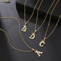 G1795 Wholesale Collier Gold Plated Alphabet Pendant Necklace Micro Insert Cubic Zircon Cz Crown Old English Initial Necklace