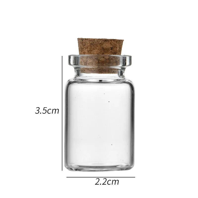 High Quality 5ml 7ml 8ml 10ml 12ml 15ml clear Cork Bottle Round Glass Bottle with Cork