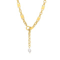 Design Chain Necklace and American Ins Style Personality Freshwater Pearl European Necklaces Women's Stainless Steel Round