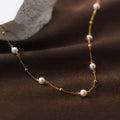 Daidan Pearl Necklace Wholesale 18K Gold Plated Pearl Beads Chain Sterling Silver 925 Choker Necklace